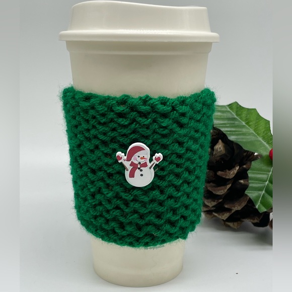One Crochet Christmas Winter Inspired Cup Sleeve - Picture 2 of 2